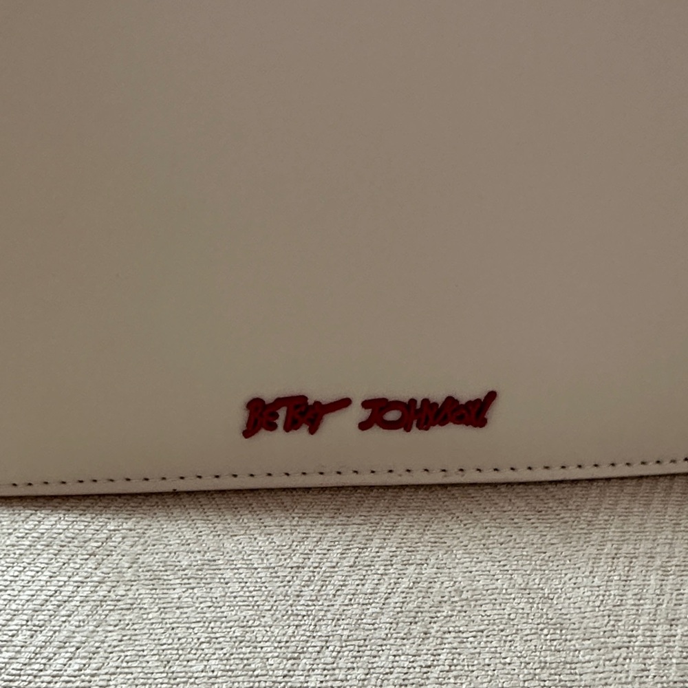 Betsy Johnson Cherry Embellished Cream and Red Handbag with Shoulder strap - Picture 9 of 15